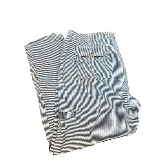 Liz Claiborne Blue & White Striped Straight Leg Casual Pant Size 12 - Picture 5 of 6